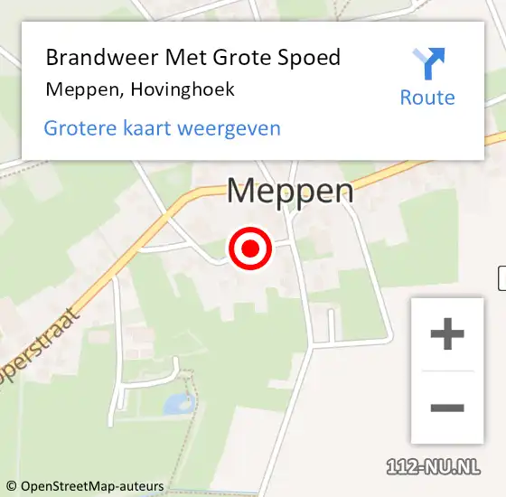 Locatie op kaart van de 112 melding: Brandweer Met Grote Spoed Naar Meppen, Hovinghoek op 17 november 2014 11:35