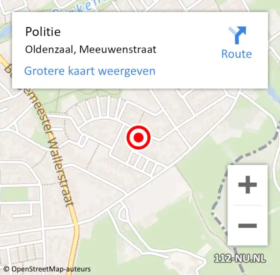 Locatie op kaart van de 112 melding: Politie Oldenzaal, Meeuwenstraat op 18 mei 2025 02:09
