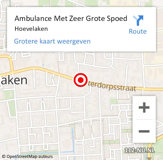 Locatie op kaart van de 112 melding: Ambulance Met Zeer Grote Spoed Naar Hoevelaken op 18 mei 2025 10:25