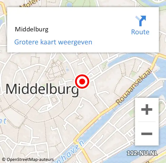 Locatie op kaart van de 112 melding:  Middelburg op 18 mei 2025 12:38