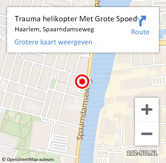 Locatie op kaart van de 112 melding: Trauma helikopter Met Grote Spoed Naar Haarlem, Spaarndamseweg op 18 mei 2025 13:05