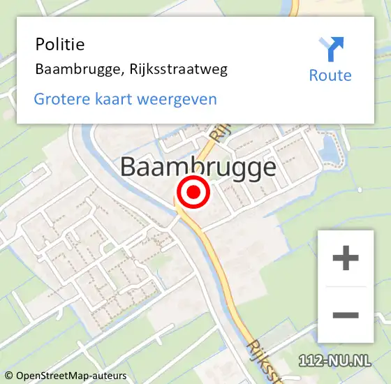 Locatie op kaart van de 112 melding: Politie Baambrugge, Rijksstraatweg op 18 mei 2025 15:28