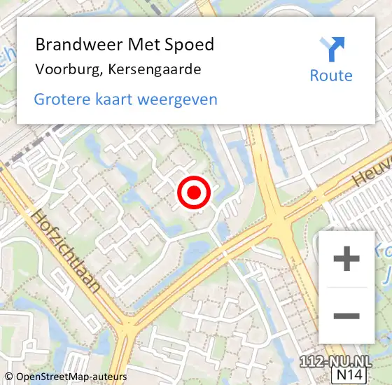 Locatie op kaart van de 112 melding: Brandweer Met Spoed Naar Voorburg, Kersengaarde op 18 mei 2025 16:28