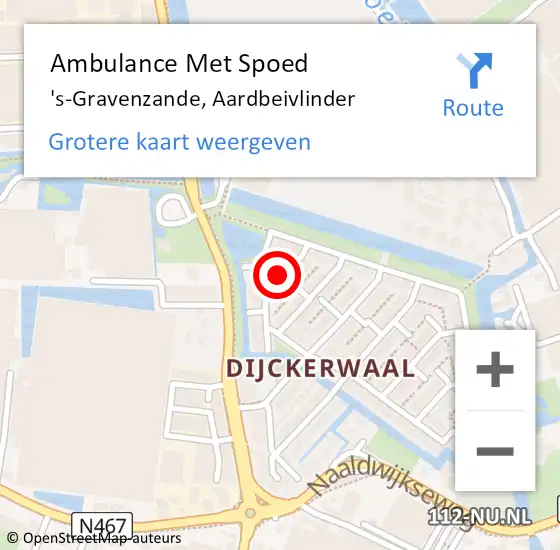 Locatie op kaart van de 112 melding: Ambulance Met Spoed Naar 's-Gravenzande, Aardbeivlinder op 18 mei 2025 16:32