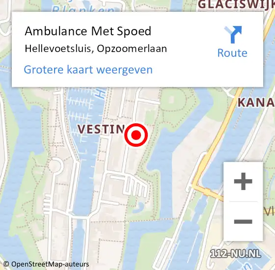 Locatie op kaart van de 112 melding: Ambulance Met Spoed Naar Hellevoetsluis, Opzoomerlaan op 18 mei 2025 16:33