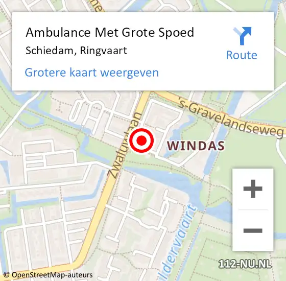 Locatie op kaart van de 112 melding: Ambulance Met Grote Spoed Naar Schiedam, Ringvaart op 18 mei 2025 16:34