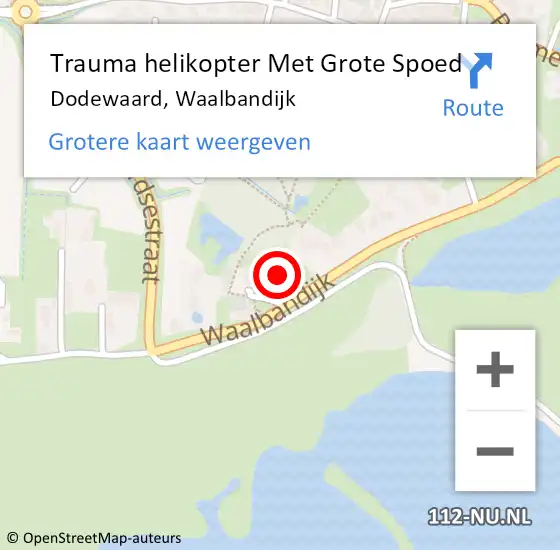 Locatie op kaart van de 112 melding: Trauma helikopter Met Grote Spoed Naar Dodewaard, Waalbandijk op 18 mei 2025 17:17