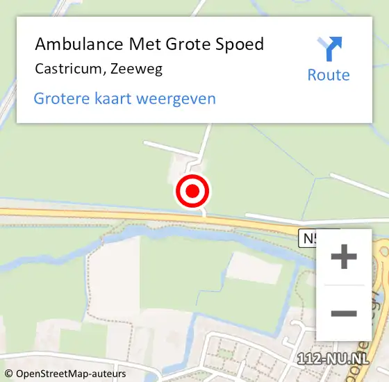 Locatie op kaart van de 112 melding: Ambulance Met Grote Spoed Naar Castricum, Zeeweg op 18 mei 2025 19:05