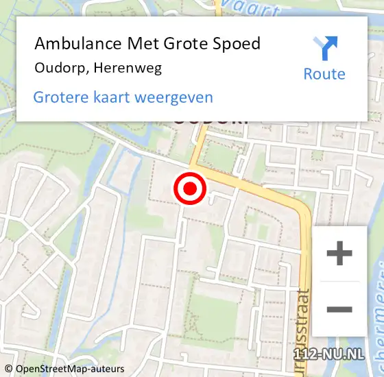 Locatie op kaart van de 112 melding: Ambulance Met Grote Spoed Naar Oudorp, Herenweg op 17 november 2014 12:58