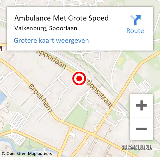 Locatie op kaart van de 112 melding: Ambulance Met Grote Spoed Naar Valkenburg, Spoorlaan op 17 november 2014 13:19