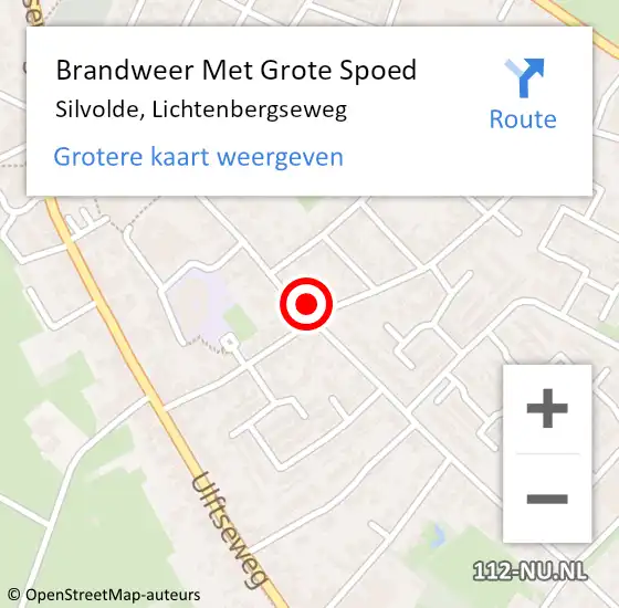 Locatie op kaart van de 112 melding: Brandweer Met Grote Spoed Naar Silvolde, Lichtenbergseweg op 17 november 2014 13:20