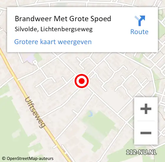 Locatie op kaart van de 112 melding: Brandweer Met Grote Spoed Naar Silvolde, Lichtenbergseweg op 17 november 2014 13:20