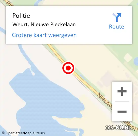 Locatie op kaart van de 112 melding: Politie Weurt, Nieuwe Pieckelaan op 17 november 2014 13:24