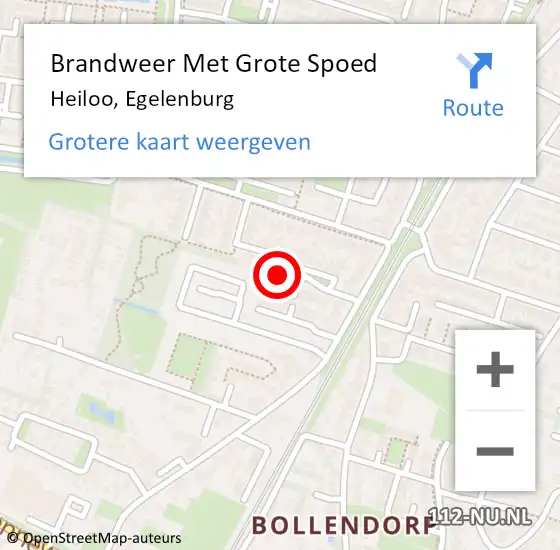 Locatie op kaart van de 112 melding: Brandweer Met Grote Spoed Naar Heiloo, Egelenburg op 17 november 2014 13:33