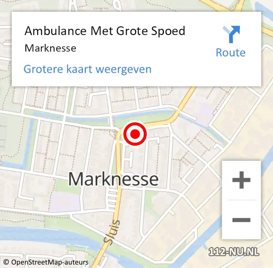 Locatie op kaart van de 112 melding: Ambulance Met Grote Spoed Naar Marknesse op 19 mei 2025 09:02