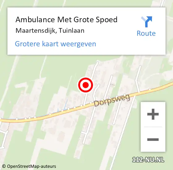 Locatie op kaart van de 112 melding: Ambulance Met Grote Spoed Naar Maartensdijk, Tuinlaan op 17 november 2014 13:46