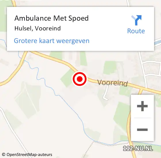 Locatie op kaart van de 112 melding: Ambulance Met Spoed Naar Hulsel, Vooreind op 17 november 2014 14:18