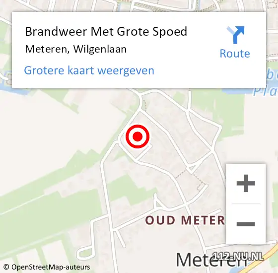 Locatie op kaart van de 112 melding: Brandweer Met Grote Spoed Naar Meteren, Wilgenlaan op 17 november 2014 14:22