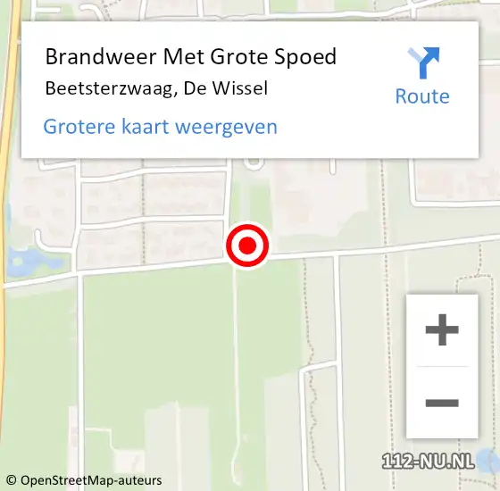 Locatie op kaart van de 112 melding: Brandweer Met Grote Spoed Naar Beetsterzwaag, De Wissel op 19 mei 2025 17:53