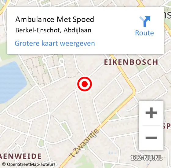 Locatie op kaart van de 112 melding: Ambulance Met Spoed Naar Berkel-Enschot, Abdijlaan op 17 november 2014 14:41