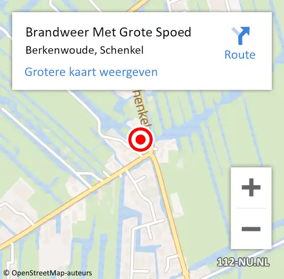 Locatie op kaart van de 112 melding: Brandweer Met Grote Spoed Naar Berkenwoude, Schenkel op 17 november 2014 14:49