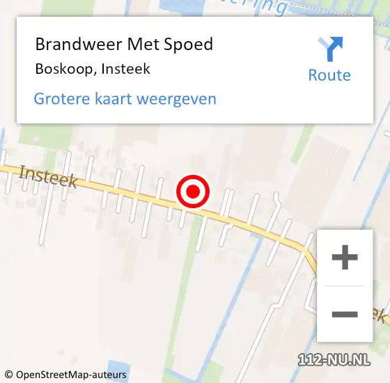 Locatie op kaart van de 112 melding: Brandweer Met Spoed Naar Boskoop, Insteek op 19 mei 2025 21:58