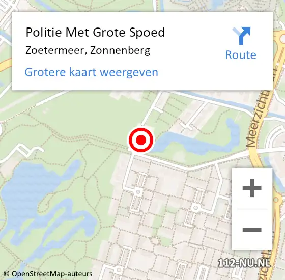 Locatie op kaart van de 112 melding: Politie Met Grote Spoed Naar Zoetermeer, Zonnenberg op 20 mei 2025 01:29