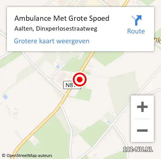 Locatie op kaart van de 112 melding: Ambulance Met Grote Spoed Naar Aalten, Dinxperlosestraatweg op 17 november 2014 17:31