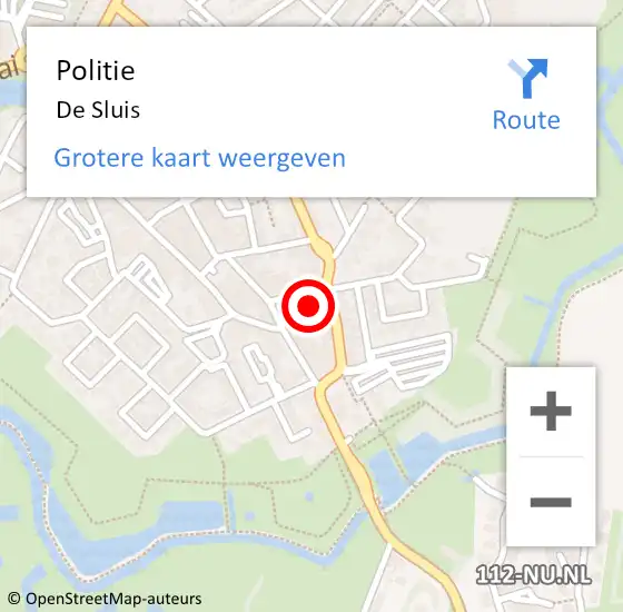Locatie op kaart van de 112 melding: Politie De Sluis op 17 november 2014 17:43