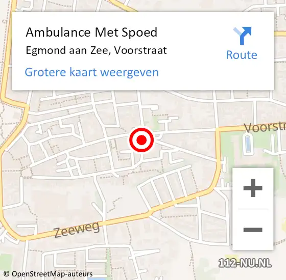 Locatie op kaart van de 112 melding: Ambulance Met Spoed Naar Egmond aan Zee, Voorstraat op 21 oktober 2013 13:11