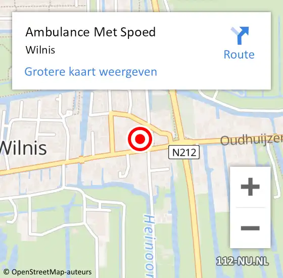 Locatie op kaart van de 112 melding: Ambulance Met Spoed Naar Wilnis op 21 mei 2025 16:22