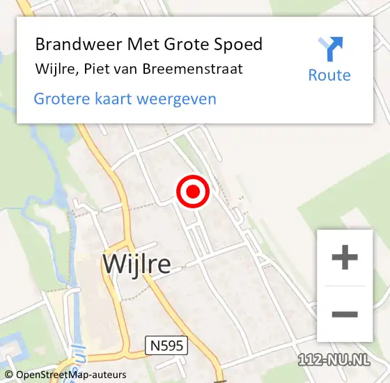 Locatie op kaart van de 112 melding: Brandweer Met Grote Spoed Naar Wijlre, Piet van Breemenstraat op 21 mei 2025 17:27
