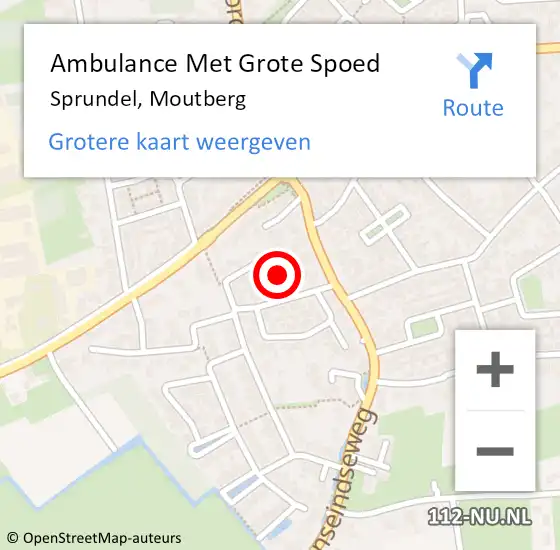 Locatie op kaart van de 112 melding: Ambulance Met Grote Spoed Naar Sprundel, Moutberg op 17 november 2014 18:05