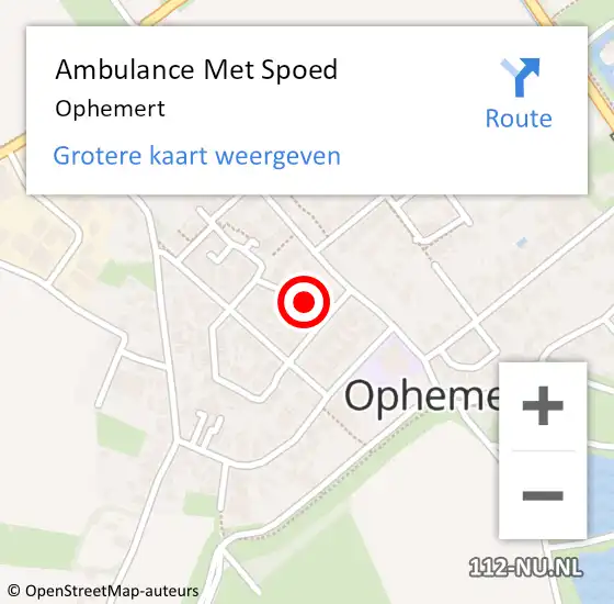 Locatie op kaart van de 112 melding: Ambulance Met Spoed Naar Ophemert op 22 mei 2025 02:37