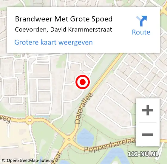 Locatie op kaart van de 112 melding: Brandweer Met Grote Spoed Naar Coevorden, David Krammerstraat op 17 november 2014 19:01