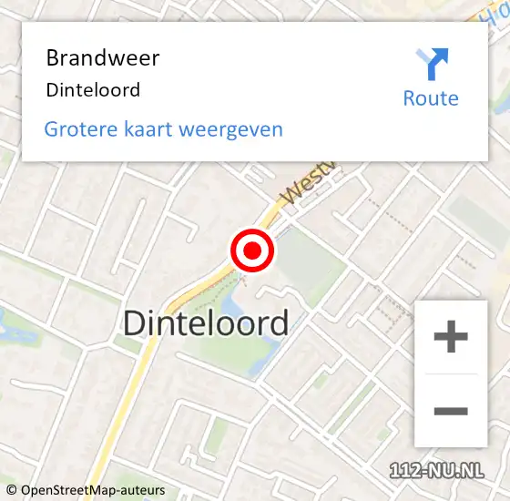 Locatie op kaart van de 112 melding: Brandweer Dinteloord op 17 november 2014 21:01