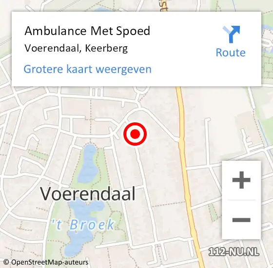 Locatie op kaart van de 112 melding: Ambulance Met Spoed Naar Voerendaal, Keerberg op 17 november 2014 21:30