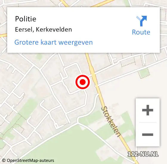 Locatie op kaart van de 112 melding: Politie Eersel, Kerkevelden op 24 mei 2025 07:19
