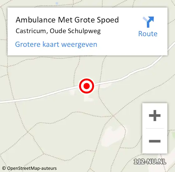 Locatie op kaart van de 112 melding: Ambulance Met Grote Spoed Naar Castricum, Oude Schulpweg op 18 november 2014 02:17