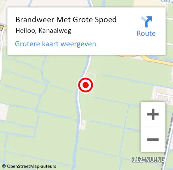 Locatie op kaart van de 112 melding: Brandweer Met Grote Spoed Naar Heiloo, Kanaalweg op 18 november 2014 03:31