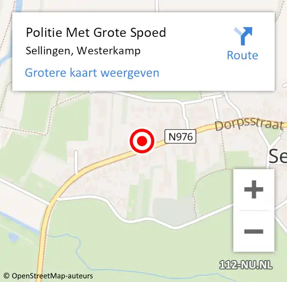 Locatie op kaart van de 112 melding: Politie Met Grote Spoed Naar Sellingen, Westerkamp op 24 mei 2025 17:22