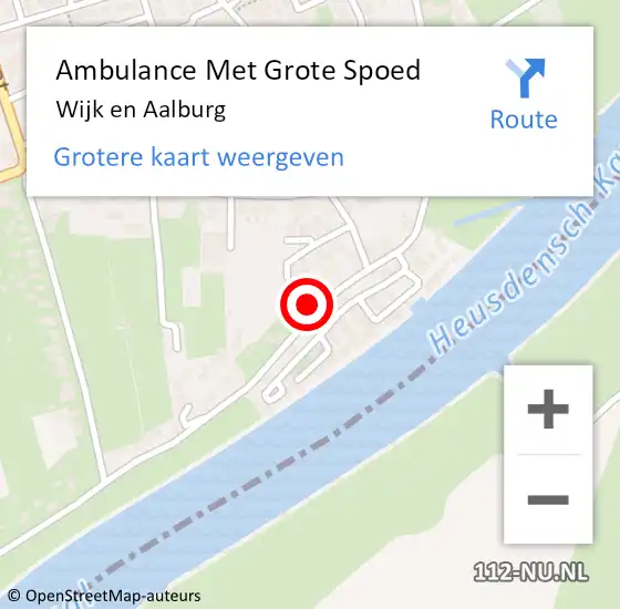 Locatie op kaart van de 112 melding: Ambulance Met Grote Spoed Naar Wijk en Aalburg op 24 mei 2025 19:56