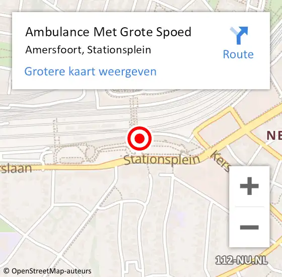 Locatie op kaart van de 112 melding: Ambulance Met Grote Spoed Naar Amersfoort, Stationsplein op 18 november 2014 06:52