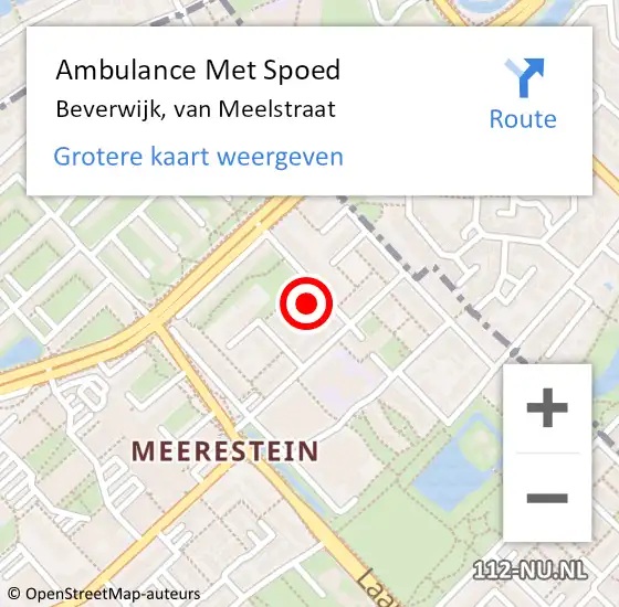 Locatie op kaart van de 112 melding: Ambulance Met Spoed Naar Beverwijk, van Meelstraat op 25 mei 2025 14:12