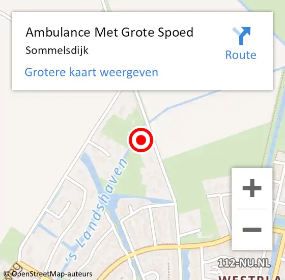 Locatie op kaart van de 112 melding: Ambulance Met Grote Spoed Naar Sommelsdijk op 25 mei 2025 15:12