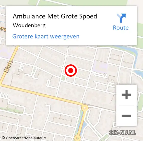 Locatie op kaart van de 112 melding: Ambulance Met Grote Spoed Naar Woudenberg op 25 mei 2025 20:17