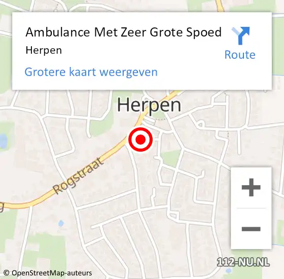 Locatie op kaart van de 112 melding: Ambulance Met Zeer Grote Spoed Naar Herpen op 25 mei 2025 20:43