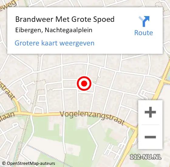 Locatie op kaart van de 112 melding: Brandweer Met Grote Spoed Naar Eibergen, Nachtegaalplein op 18 november 2014 09:41