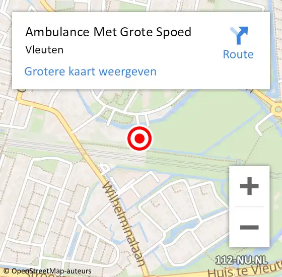 Locatie op kaart van de 112 melding: Ambulance Met Grote Spoed Naar Vleuten op 27 mei 2025 20:04