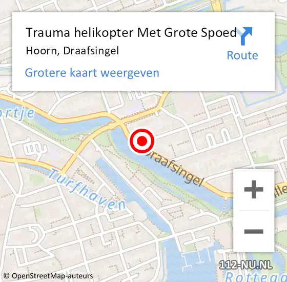 Locatie op kaart van de 112 melding: Trauma helikopter Met Grote Spoed Naar Hoorn, Draafsingel op 27 mei 2025 20:16